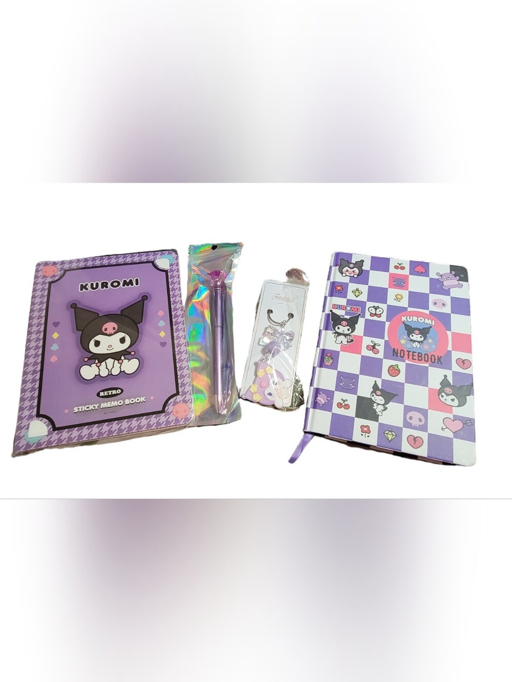 Kuromi Purple Tablet Accessory Bundle — Notebook, Sticky Memo Book & Pen